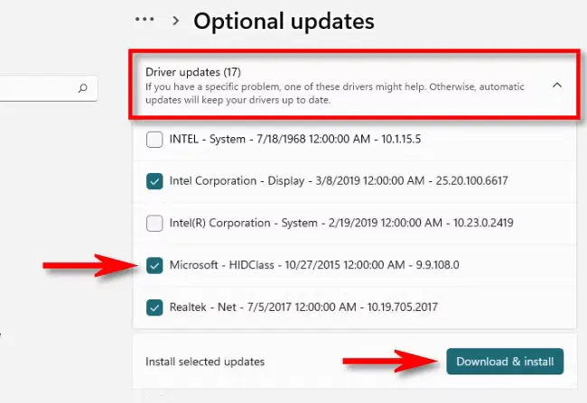 Update driver Windows 11 Windows Update